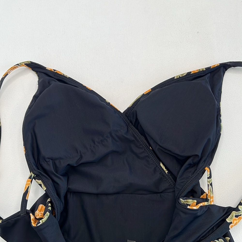 NWT VIX Madalena one piece swimsuit black orange floral size medium - Picture 9 of 13